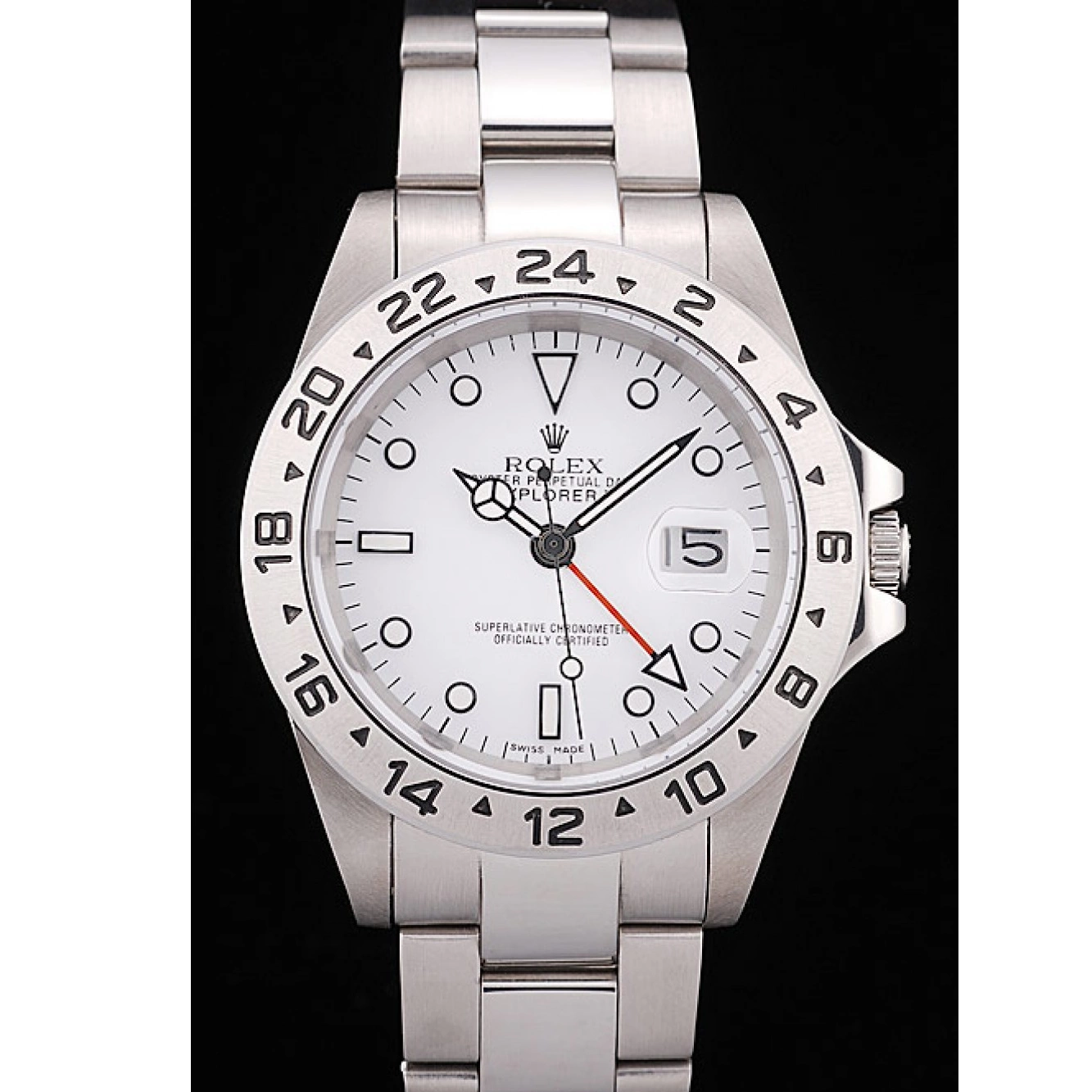 Rolex aaa copy Dial Rolex Explorer Steel Bezel White Stainless 0719